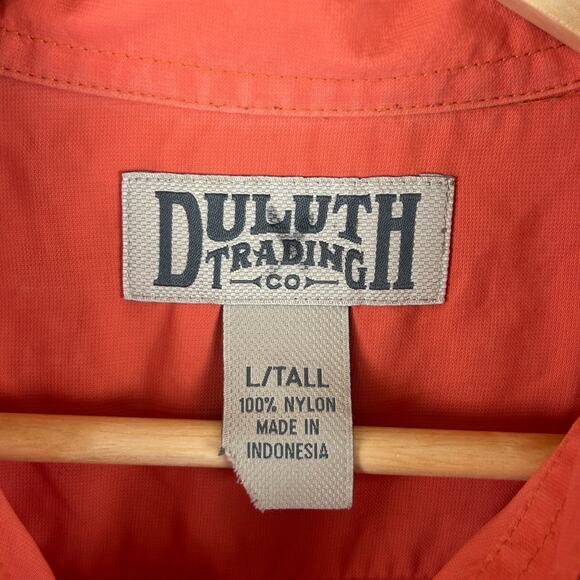 Duluth Trading Co Armachillo Cooling Long Sleeve Shirt Orange Size L Tall LT - Picture 4 of 9